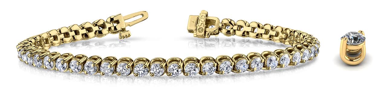 2 Prong Brilliant Round Diamond Tennis Bracelet with 7.96 ct.(finished) 3.8mm - Image 6