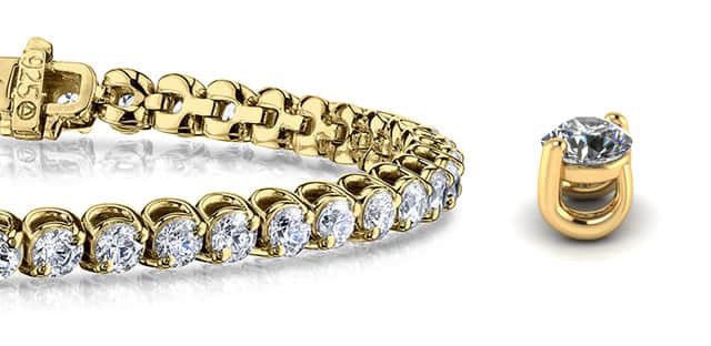 2 Prong Brilliant Round Diamond Tennis Bracelet with 9.24 ct.(finished) 4.2mm - Image 2