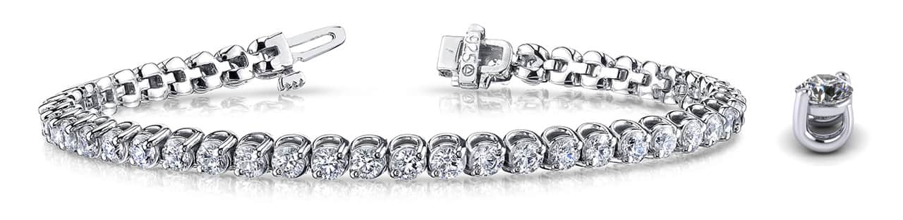 2 Prong Brilliant Round Lab-Grown Diamond Tennis Bracelet with 2.04 ct.(finished) 1.9mm - Image 5