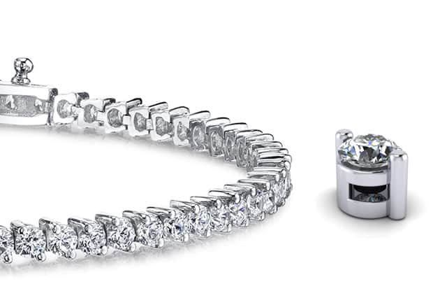 2 Prong Set Round Diamond Tennis Bracelet with 2.00 ct.(finished) 1.9mm