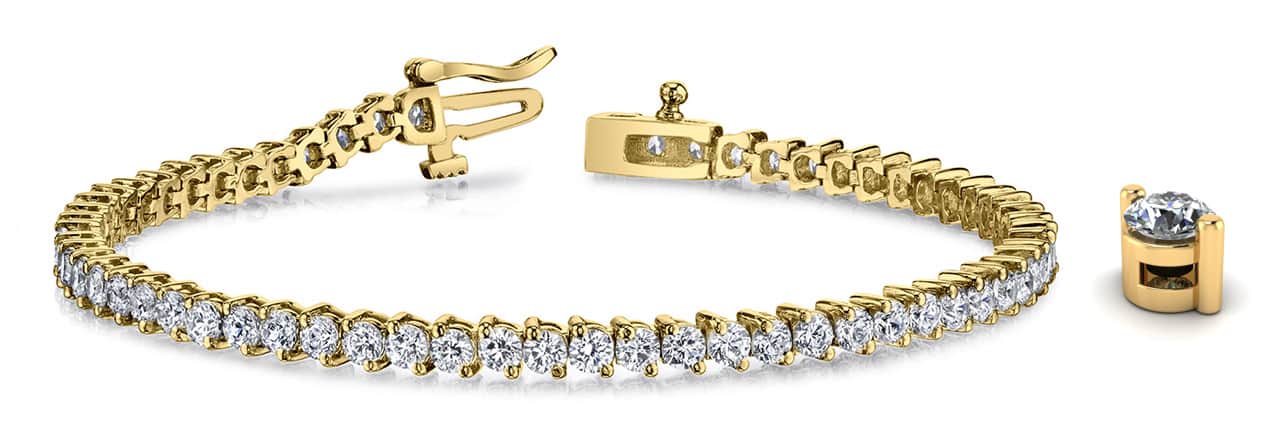 2 Prong Set Round Lab-Grown Diamond Tennis Bracelet with 0.58 ct.(finished) 1.2mm - Image 6