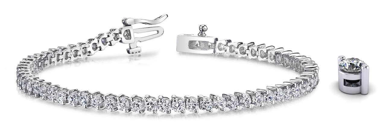 2 Prong Set Round Lab-Grown Diamond Tennis Bracelet with 1.46 ct.(finished) 1.5mm - Image 5