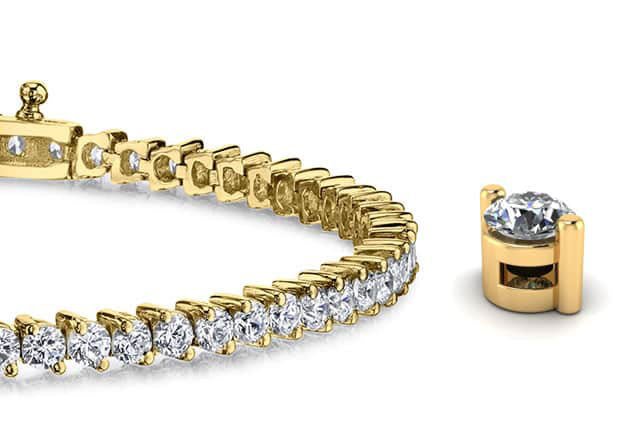 2 Prong Set Round Lab-Grown Diamond Tennis Bracelet with 4.14 ct.(finished) 2.5mm - Image 2