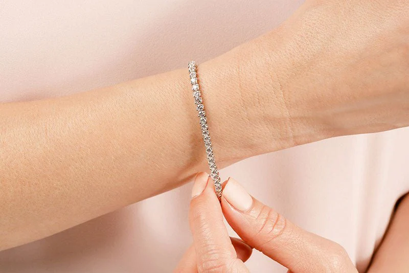 2 Prong Set Round Lab-Grown Diamond Tennis Bracelet with 8.05 ct.(finished) 3.6mm - Image 4