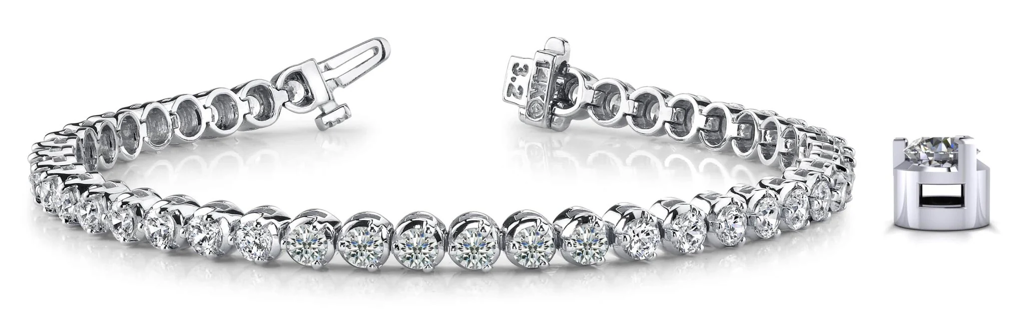 3 Prong Dreams Diamond Tennis Bracelet with 2.42 ct.(finished) 2.2mm - Image 4