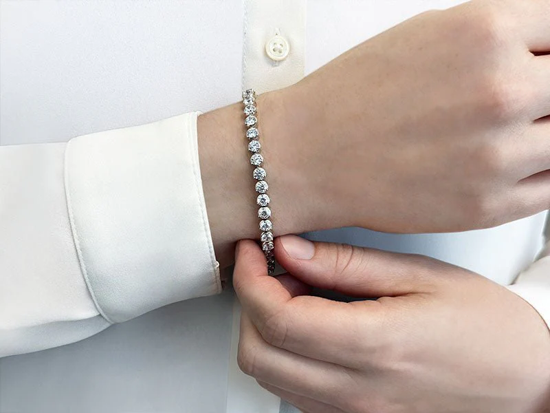 3 Prong Dreams Lab-Grown Diamond Tennis Bracelet with 14.50 ct.(finished) 5mm - Image 3