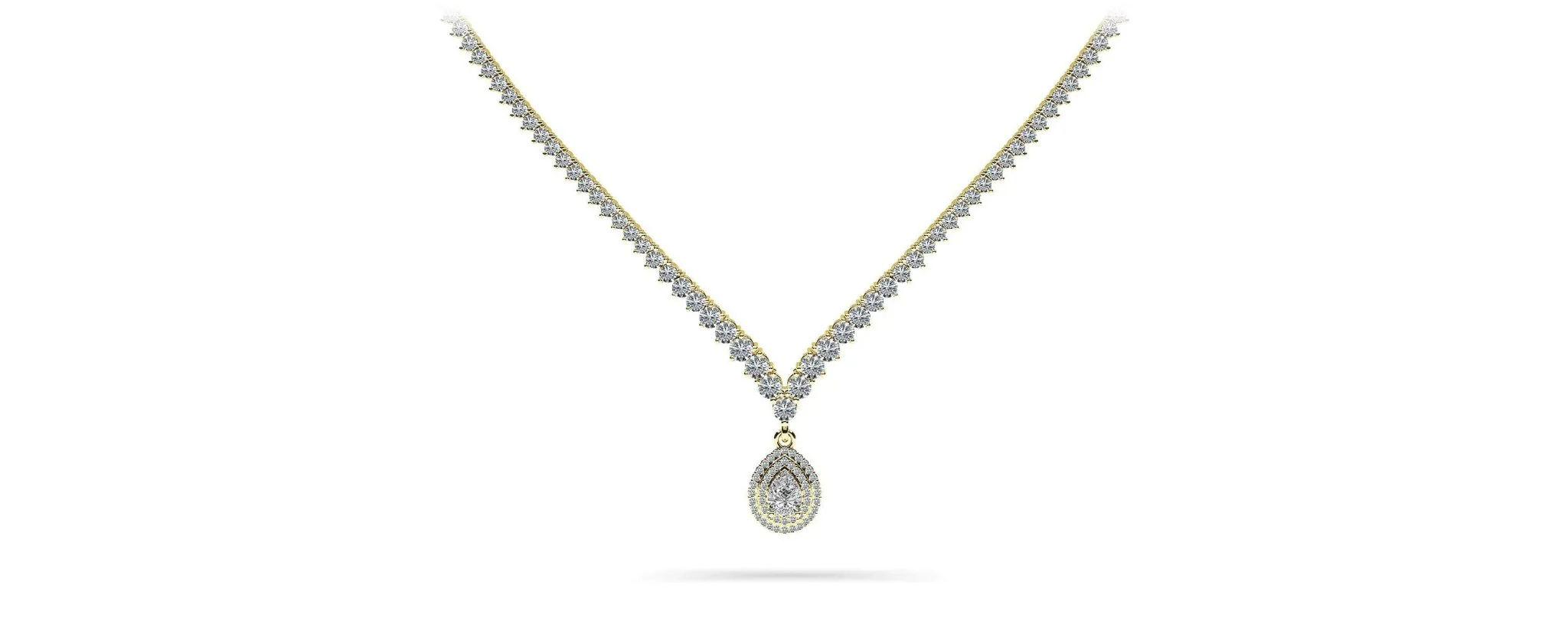3 Prong Graduated V Diamond Necklace with 9.54 ct.(finished) - Image 2