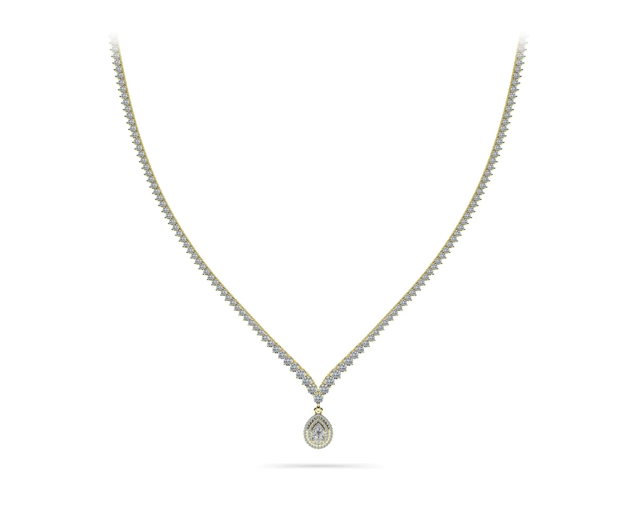 3 Prong Graduated V Diamond Lab-Grown Diamond Necklace with 9.54 ct.(finished) - Image 4