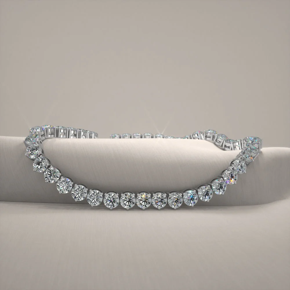 3 Prong Riviera Diamond Necklace with 13.10 ct.(finished) 2.9mm - Image 3