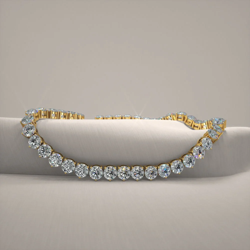 3 Prong Riviera Diamond Necklace with 16.80 ct.(finished) 3.5mm - Image 4