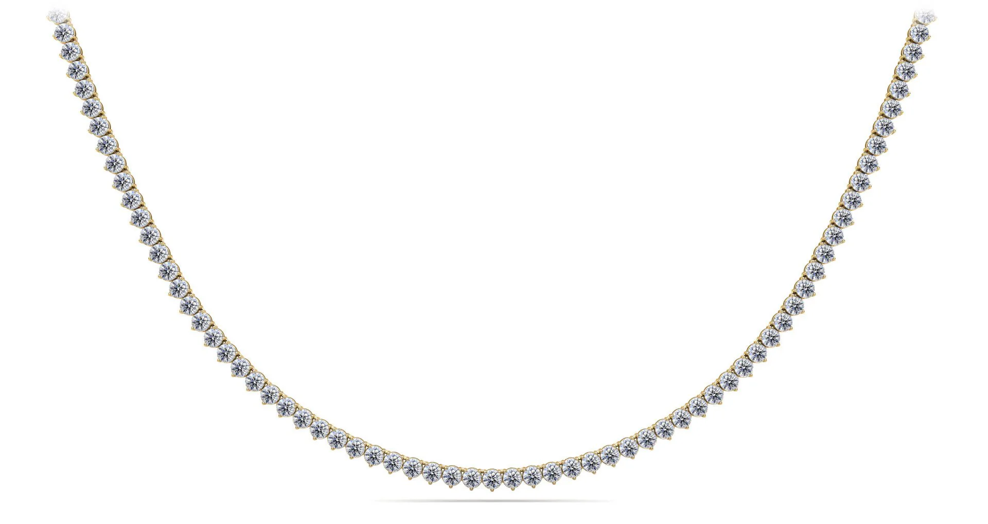 3 Prong Riviera Lab-Grown Diamond Necklace with 7.38 ct.(finished) 2.3mm - Image 2