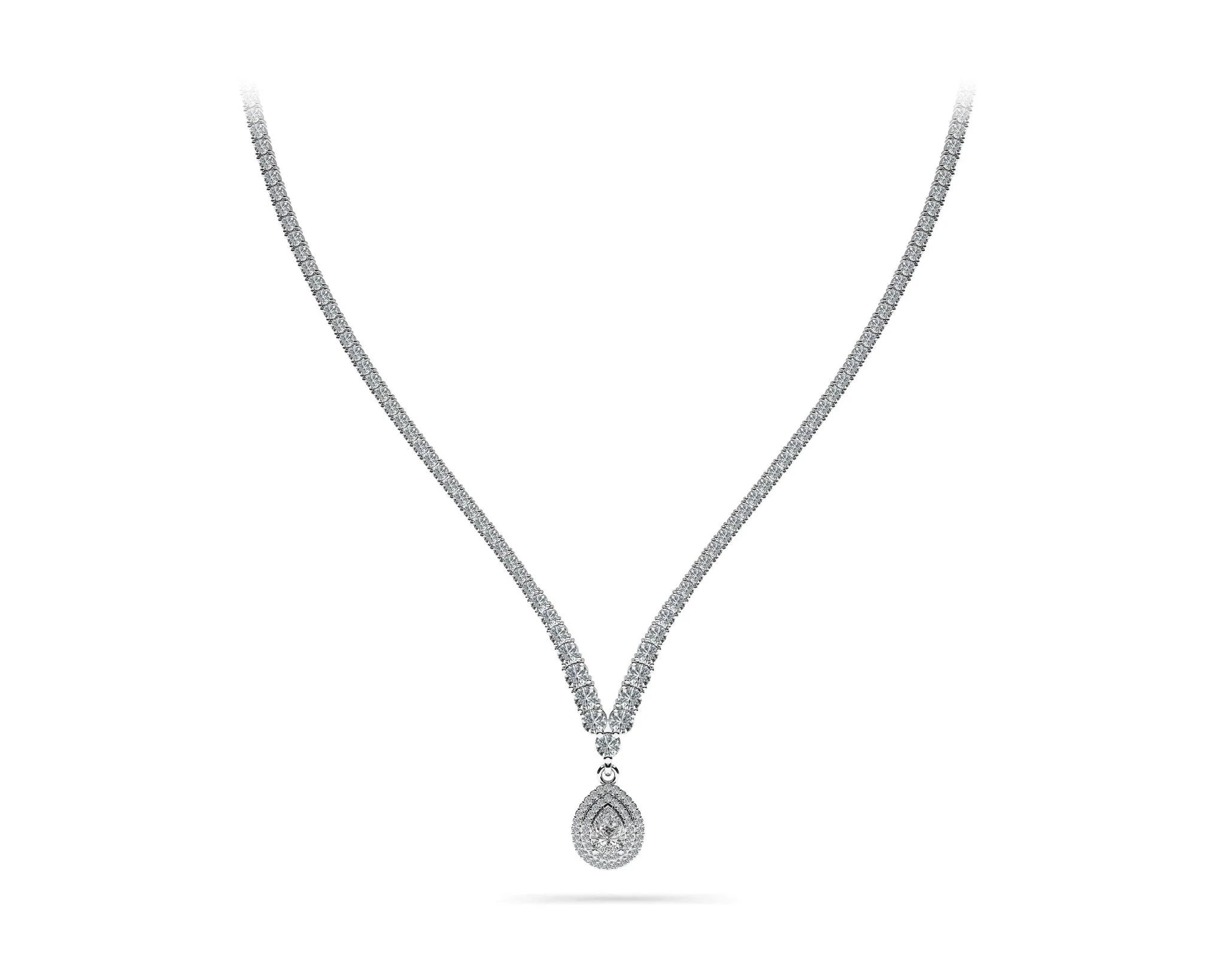 4 Prong Graduated V Diamond Necklace with 8.19 ct.(finished) - Image 5