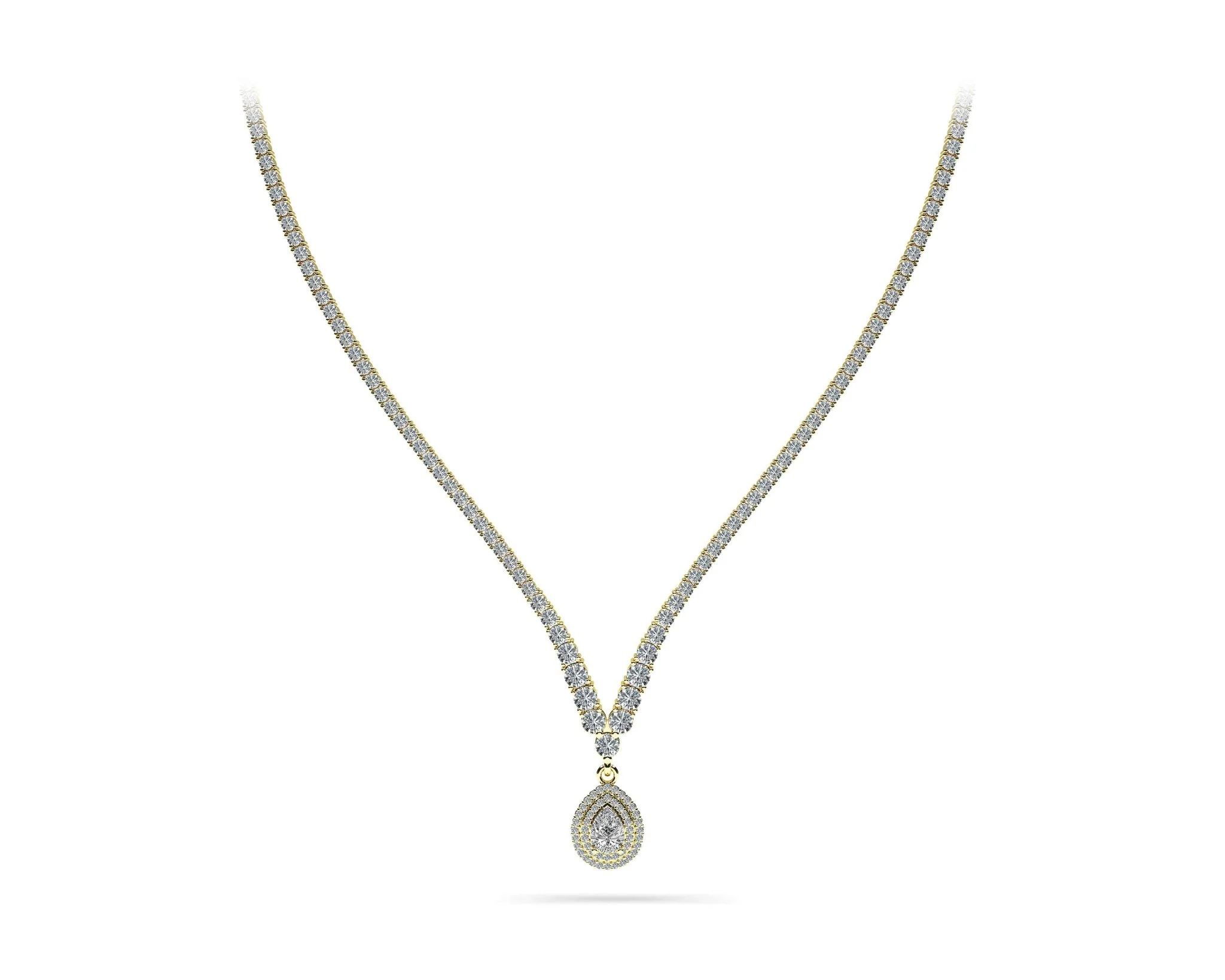 4 Prong Graduated V Diamond Lab-Grown Diamond Necklace with 9.08 ct.(finished) - Image 6