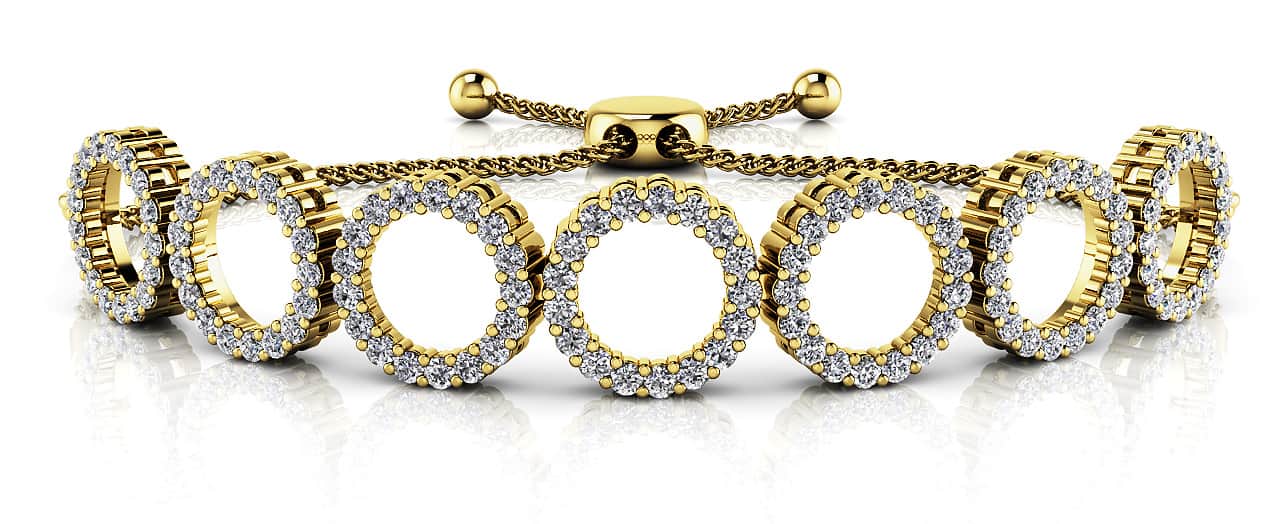 Adjustable Circle Link Lab-Grown Diamond Bracelet with 1.55 ct.(finished) 1.4mm - Image 2