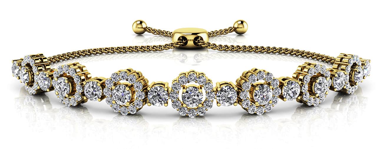 Adjustable Diamond Circle Link Diamond Bracelet with 1.80 ct.(finished) 1.2mm, 2.7mm - Image 2