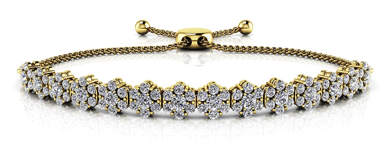 Adjustable Fleur Lab-Grown Diamond Bracelet with 1.93 ct.(finished) 1.7mm, 2.2mm - Image 2