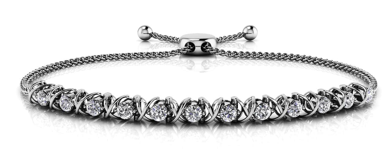 Adjustable X Link Lab-Grown Diamond Bracelet with 0.42 ct.(finished) 1.8mm