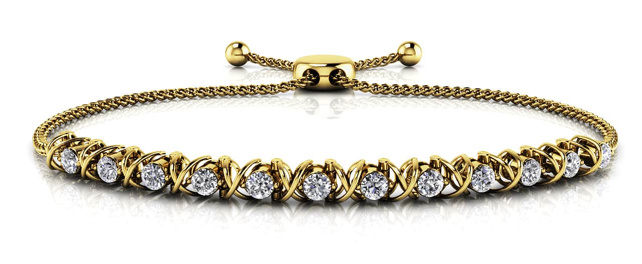 Adjustable X Link Lab-Grown Diamond Bracelet with 1.08 ct.(finished) 3.2mm - Image 2