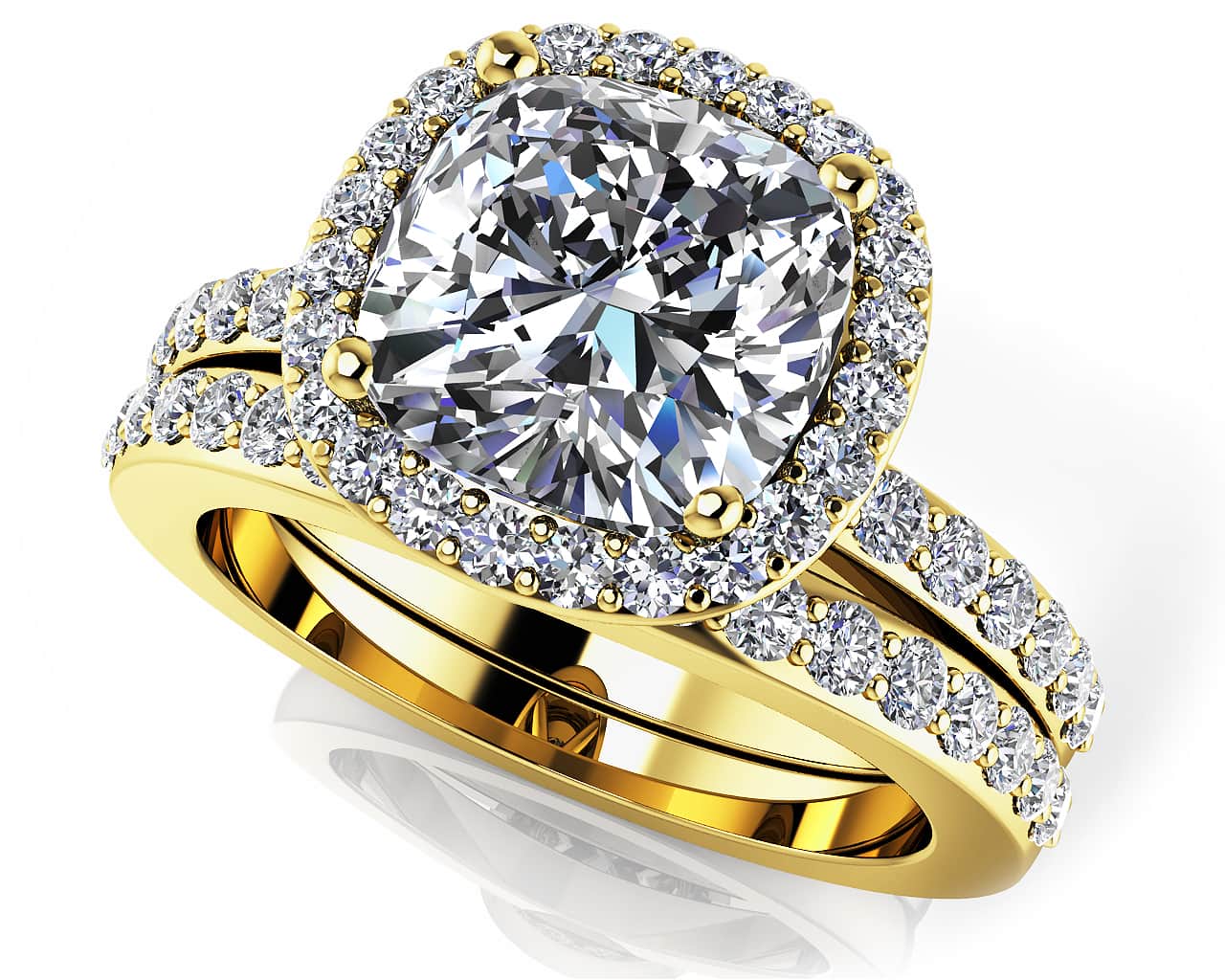 Adoring Love Wedding Set Lab-Grown Diamond  with 1.34 ct. (0.75 ct. center diamond) - Image 2