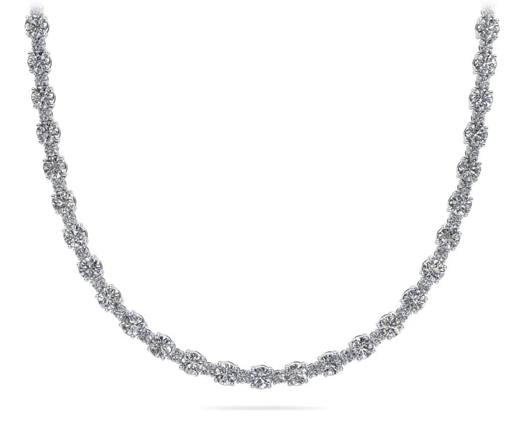 Affectionately Yours Diamond Tennis Diamond Necklace with 10.28 ct.(finished) 1.7mm, 3.1mm - Image 5