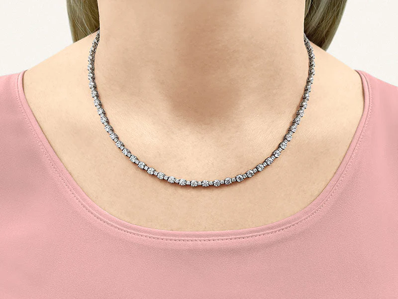 Affectionately Yours Diamond Tennis Diamond Necklace with 14.91 ct.(finished) 2mm, 3.6mm - Image 3