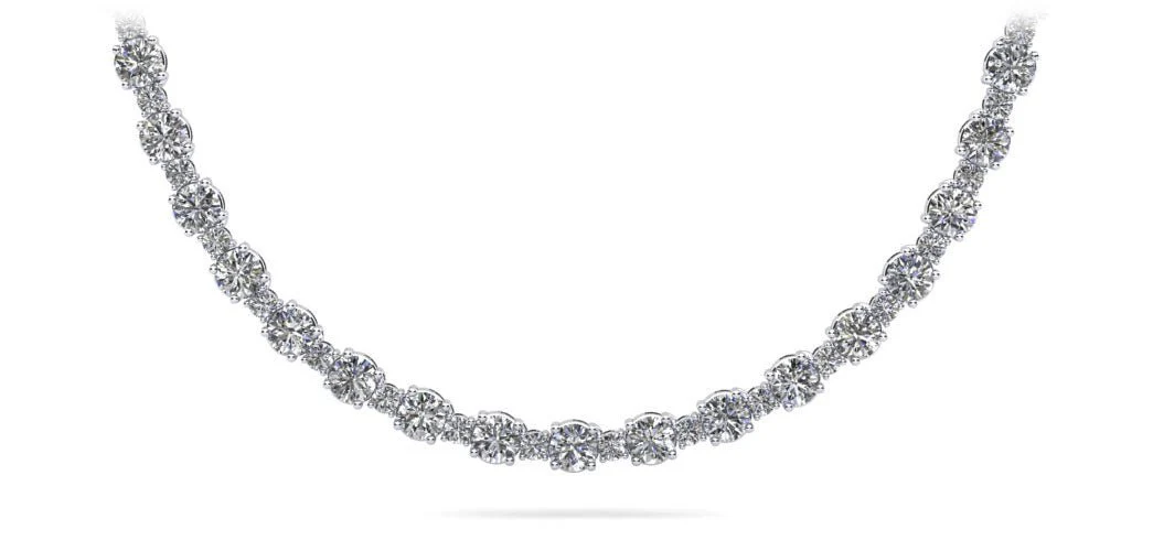 Affectionately Yours Diamond Tennis Lab-Grown Diamond Necklace with 7.30 ct.(finished) 1.4mm, 2.6mm