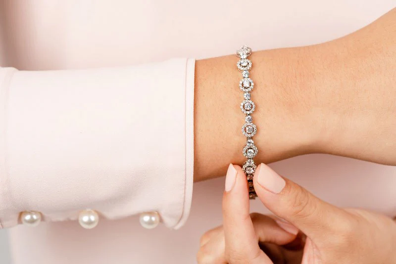 All Diamond Circle Link Bracelet Lab-Grown Diamond with 6.91 ct.(finished) 1.3mm, 3.2mm - Image 4