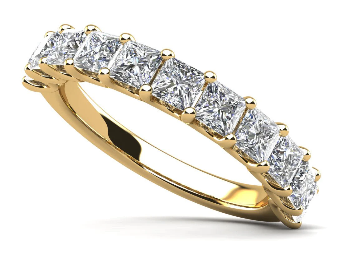All Sparkle Princess Cut Lab-Grown Diamond Anniversary Ring with 1.71 ct.(finished) 3mm - Image 2