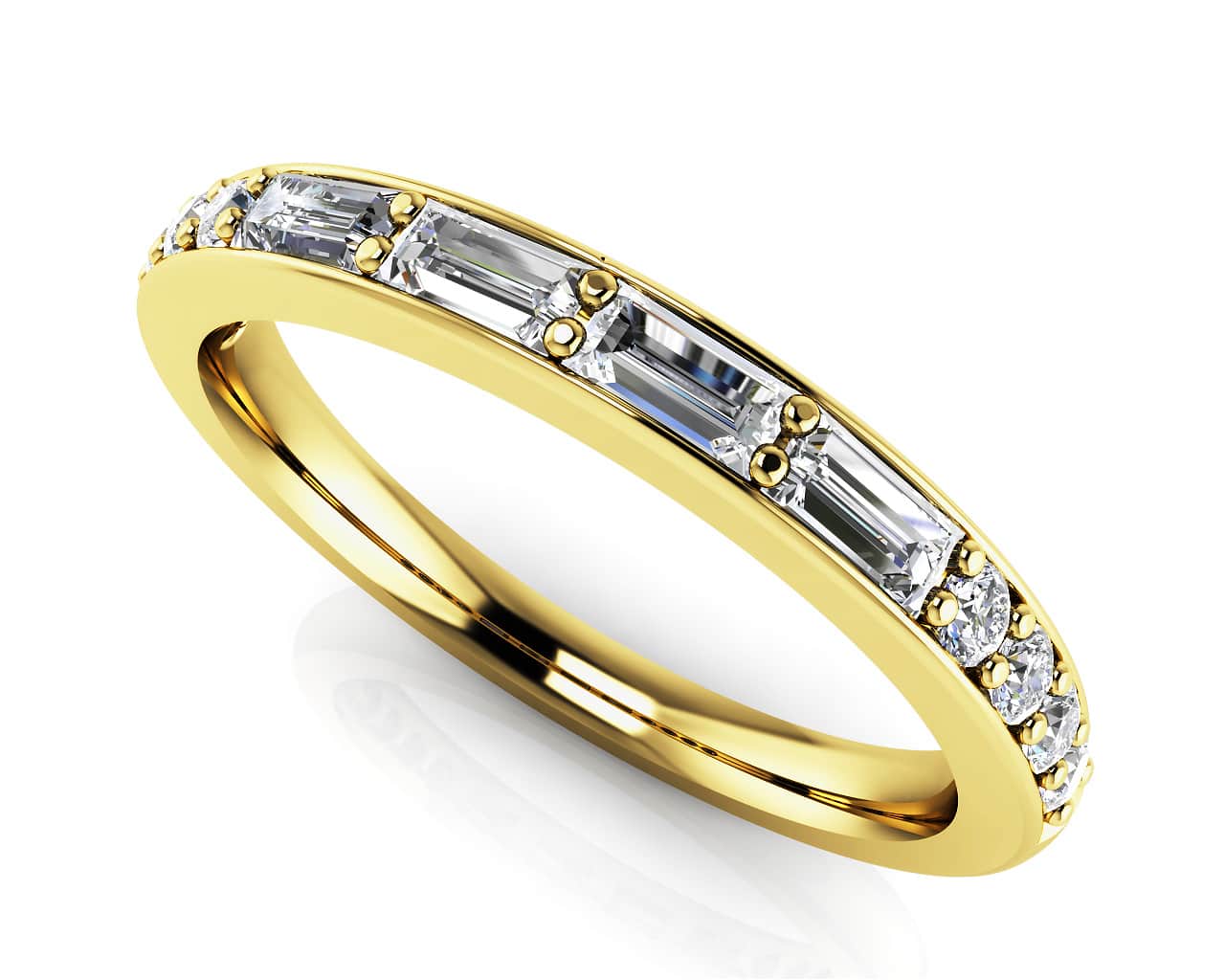 Alluring Baguette And Round Diamond Anniversary Band Diamond  with 0.46 ct.(finished) 3.2x1.5mm, 1.7mm - Image 2