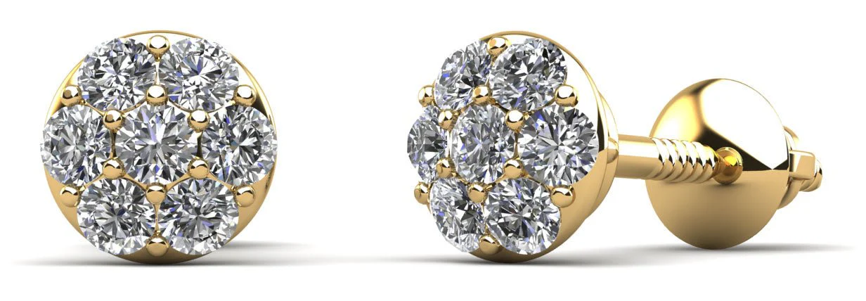 Alluring Diamond Cluster Stud Diamond Earrings with 0.46 ct.(finished) 2mm - Image 2