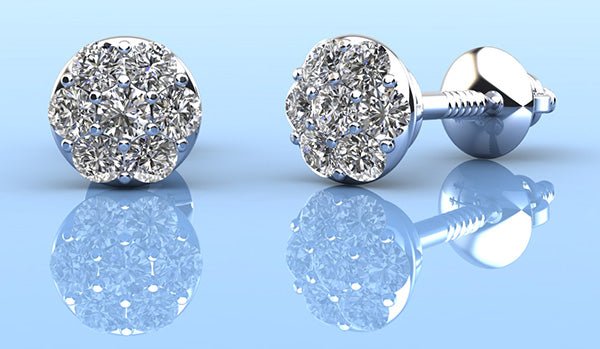 Alluring Diamond Cluster Stud Diamond Earrings with 0.46 ct.(finished) 2mm - Image 3