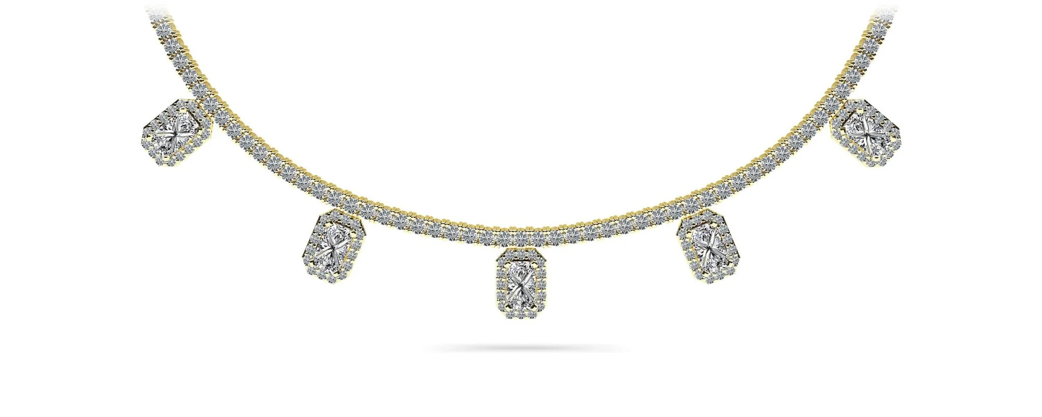 Alluring Diamond Tennis Diamond Necklace with 8.17 ct.(finished) 5x3mm, 1.1mm, 2.2mm - Image 2