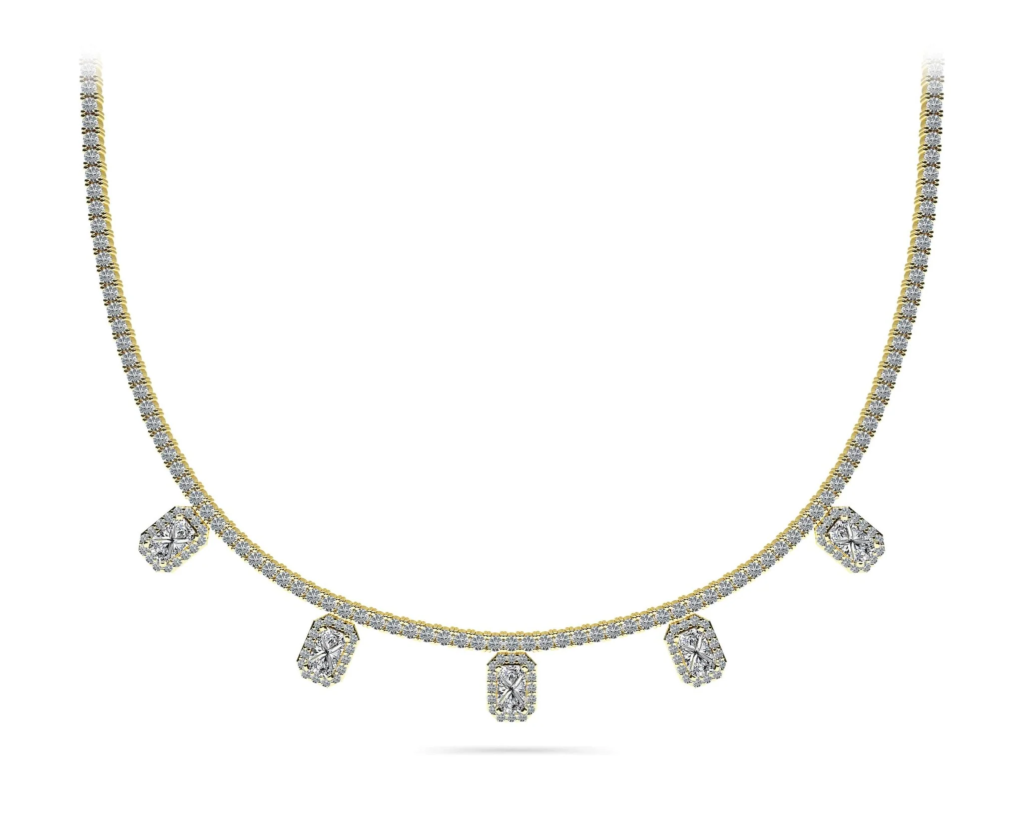 Alluring Diamond Tennis Lab-Grown Diamond Necklace with 8.17 ct.(finished) 5x3mm, 1.1mm, 2.2mm - Image 6