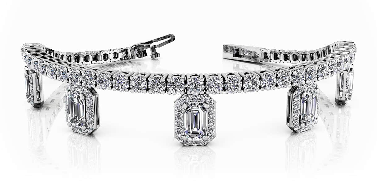 Alluring Nights Diamond Charm Diamond Bracelet with 4.75 ct.(finished) 5x3mm, 1mm, 2.4mm - Image 4