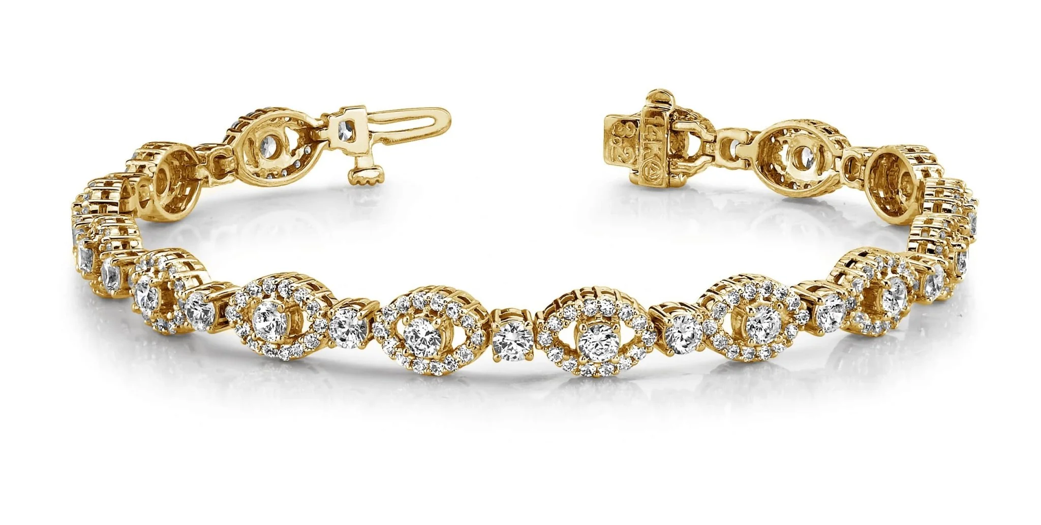 Almond Link Diamond Bracelet with 4.18 ct.(finished) 1.2mm, 2.7mm - Image 4