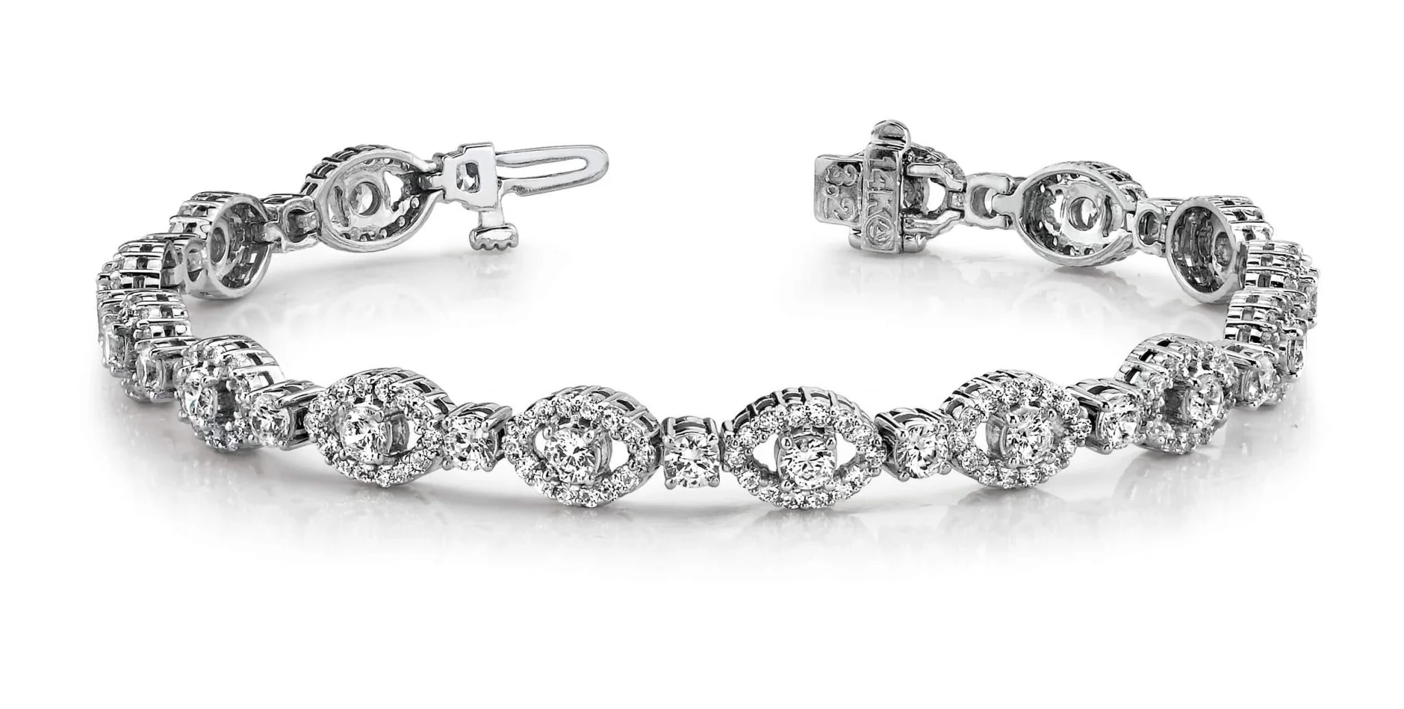 Almond Link Diamond Bracelet with 6.89 ct.(finished) 1.5mm, 3.5mm - Image 3