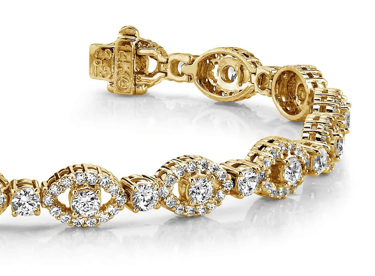 Almond Link Lab-Grown Diamond Bracelet with 6.89 ct.(finished) 1.5mm, 3.5mm - Image 2