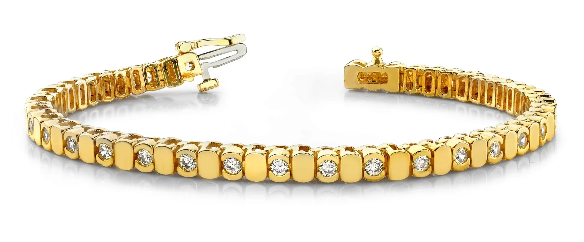 Alternating Bezel Diamond Bracelet with 2.88 ct.(finished) 3.25mm - Image 3