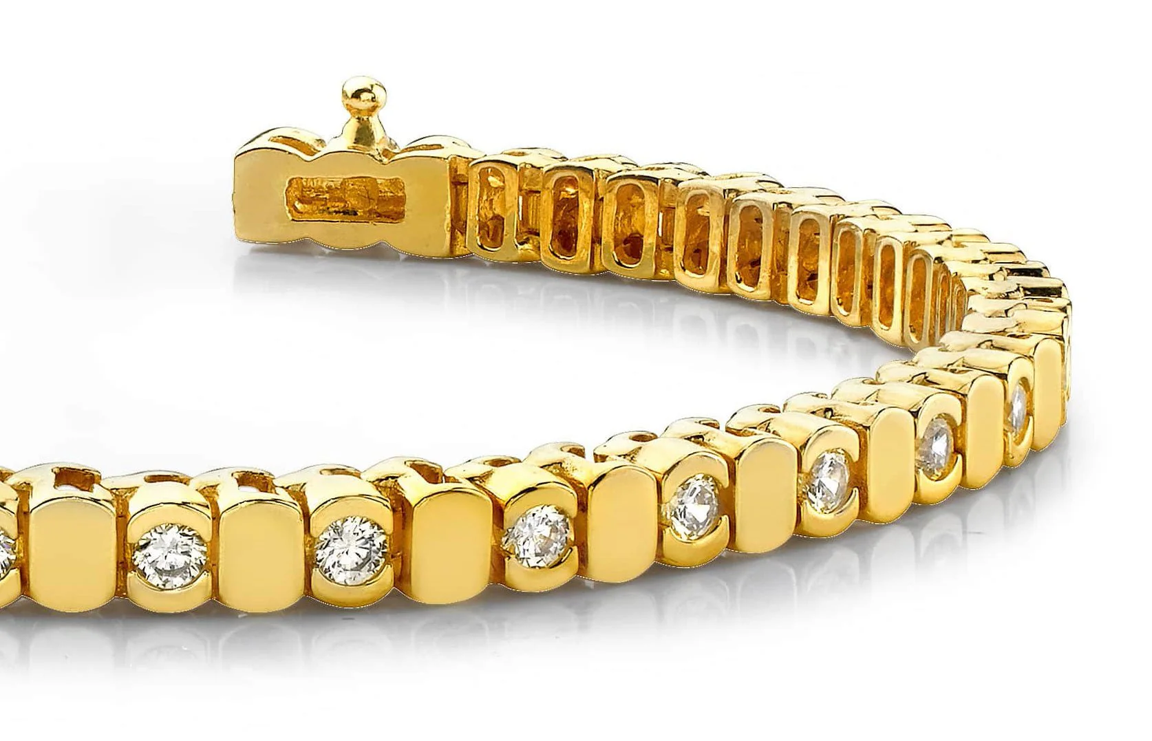 Alternating Bezel Diamond Bracelet with 6.27 ct.(finished) 4.25mm - Image 2