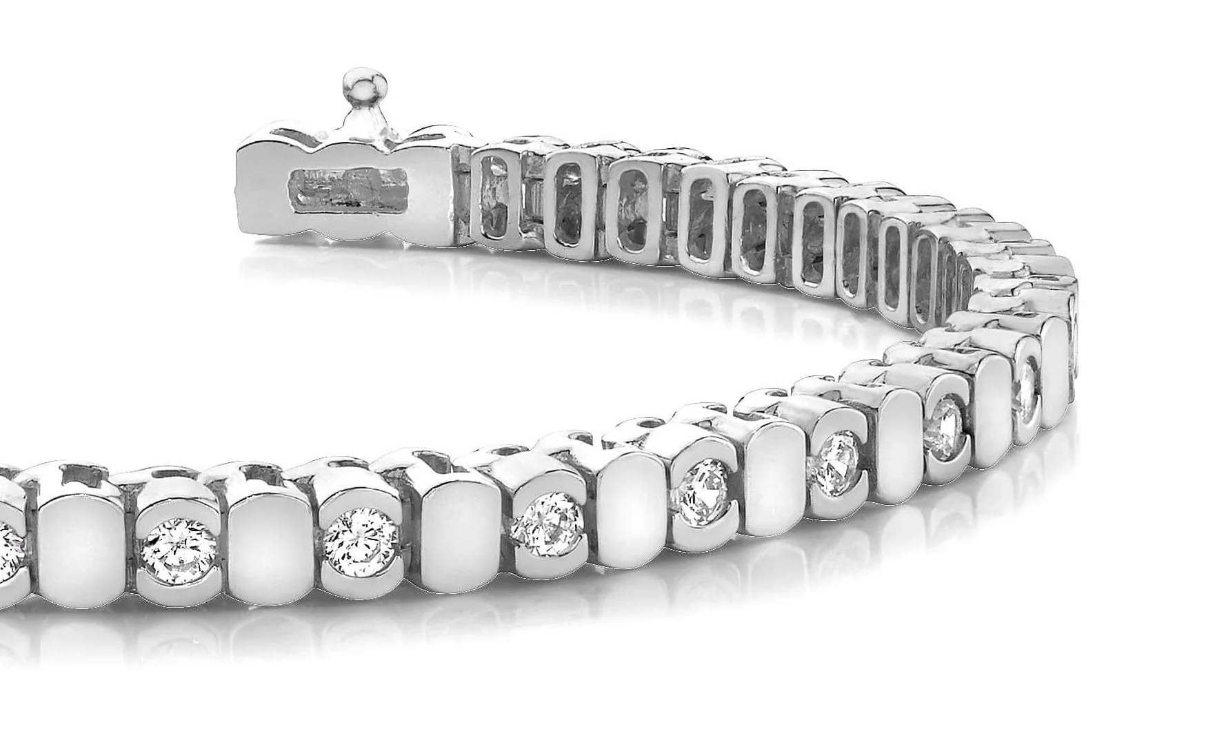Alternating Bezel Lab-Grown Diamond Bracelet with 5.00 ct.(finished) 4.0mm