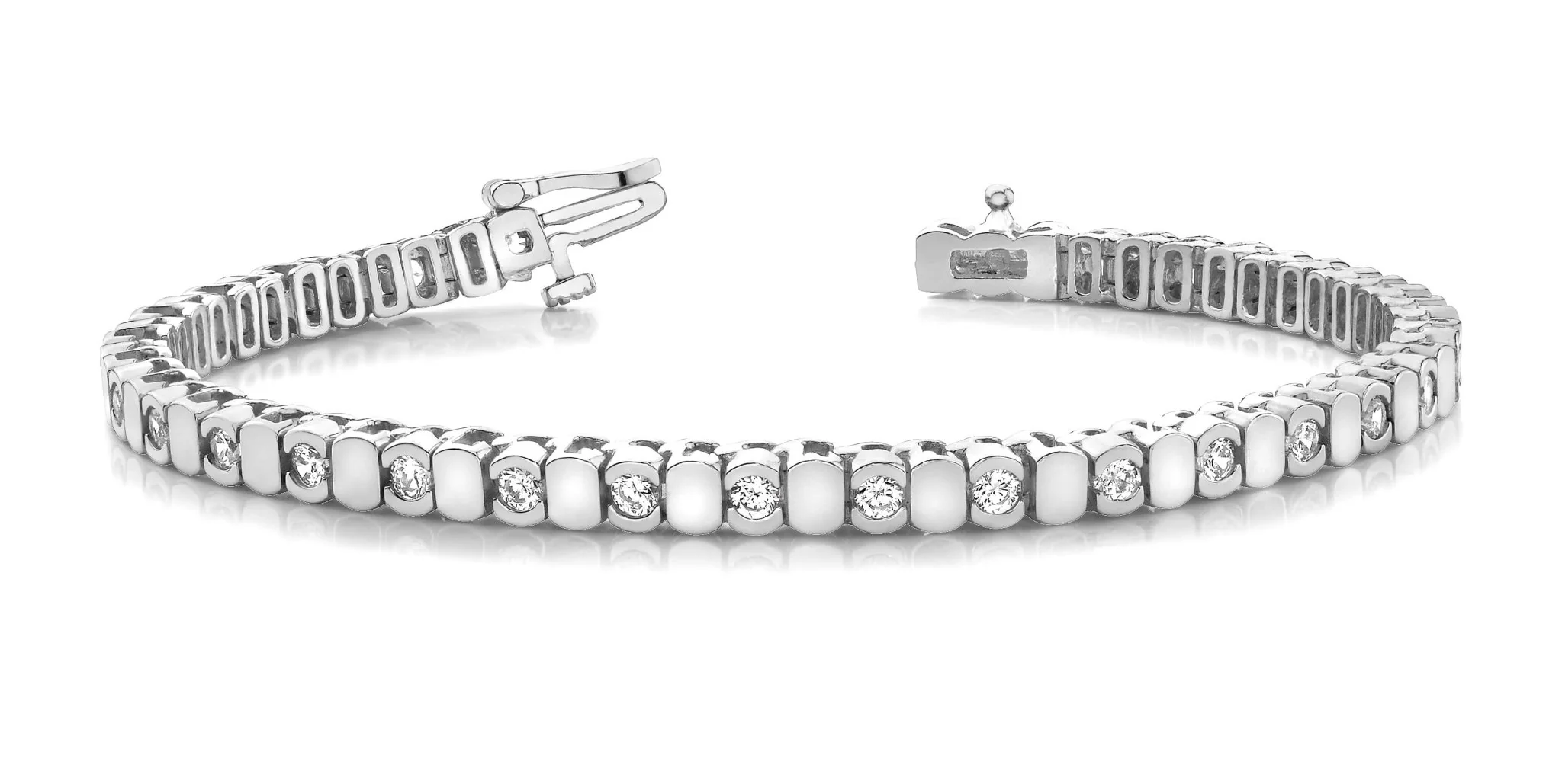 Alternating Bezel Lab-Grown Diamond Bracelet with 5.95 ct.(finished) 4.5mm - Image 4
