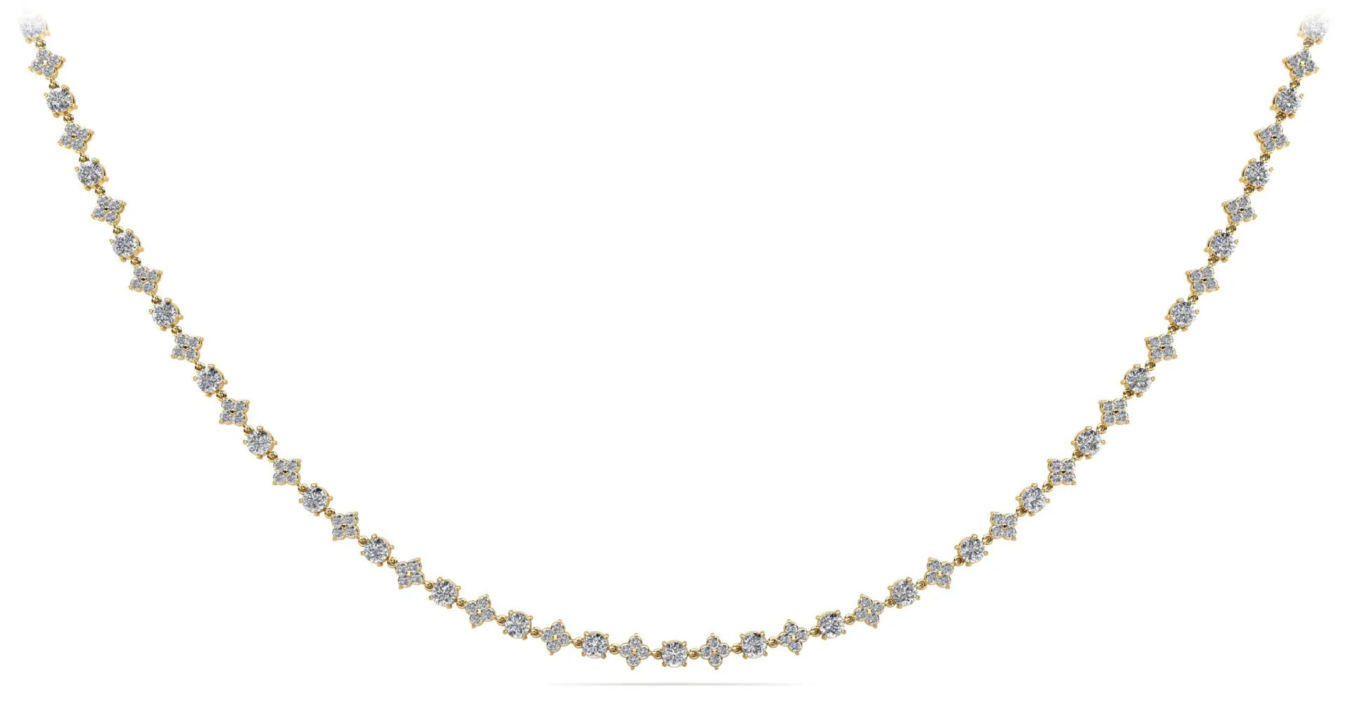 Alternating Clusters Diamond Necklace with 17.89 ct.(finished) 2.3mm, 5mm - Image 2