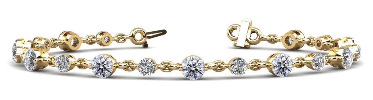 Alternating Diamond And Chain Link Lab-Grown Diamond Bracelet with 3.15 ct.(finished) 3mm, 3.8mm - Image 6