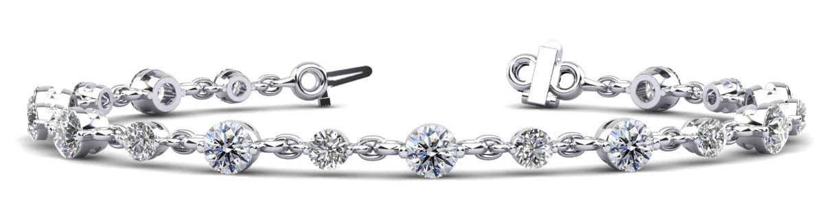 Alternating Diamond And Chain Link Lab-Grown Diamond Bracelet with 3.53 ct.(finished) 3mm, 4.2mm - Image 5