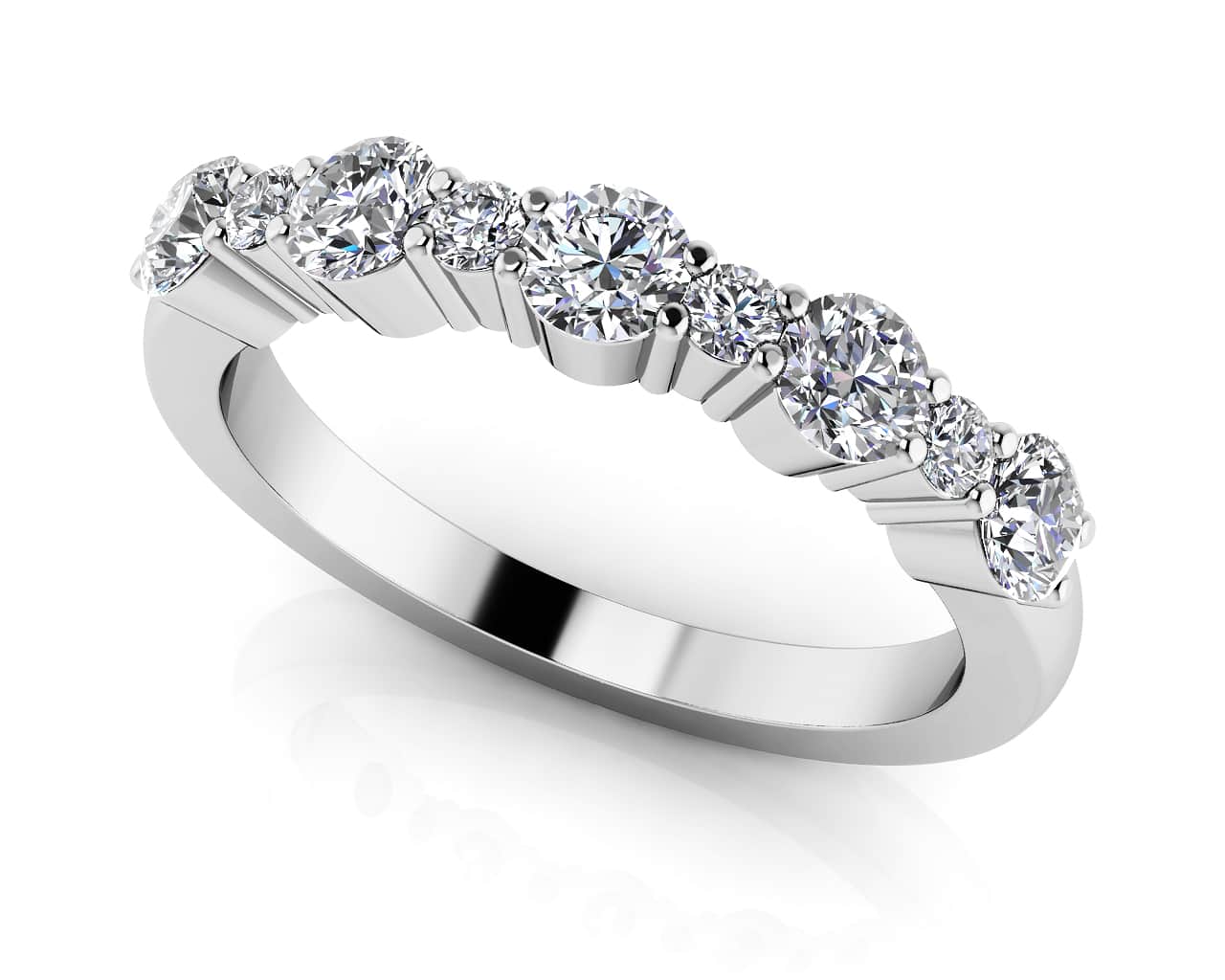 Alternating Lab-Grown Diamond Anniversary Ring with 0.35 ct.(finished) 1.4mm, 2.5mm