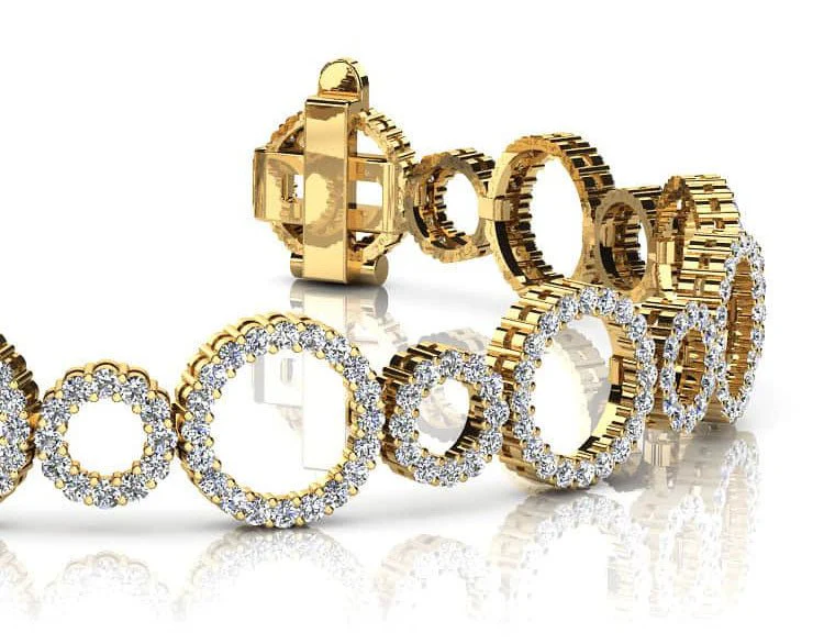 Alternating Diamond Circle Link Diamond Bracelet with 4.16 ct.(finished) 1.4mm - Image 2