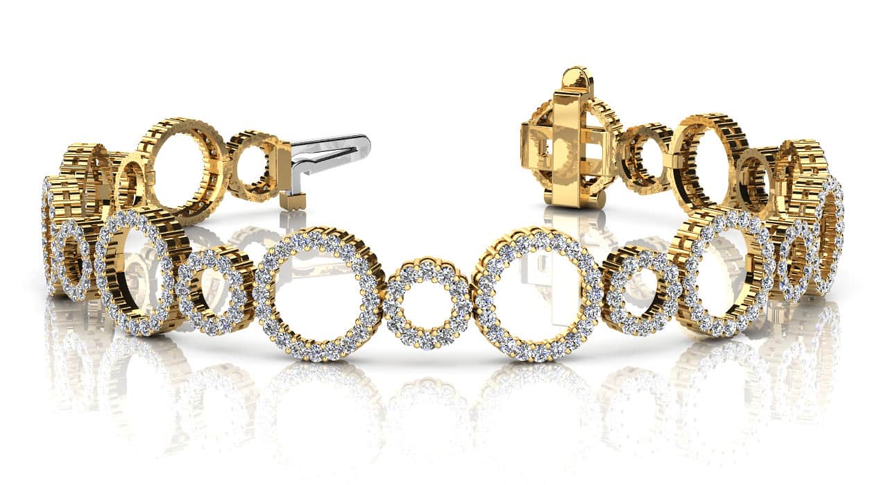 Alternating Diamond Circle Link Diamond Bracelet with 4.16 ct.(finished) 1.4mm - Image 6