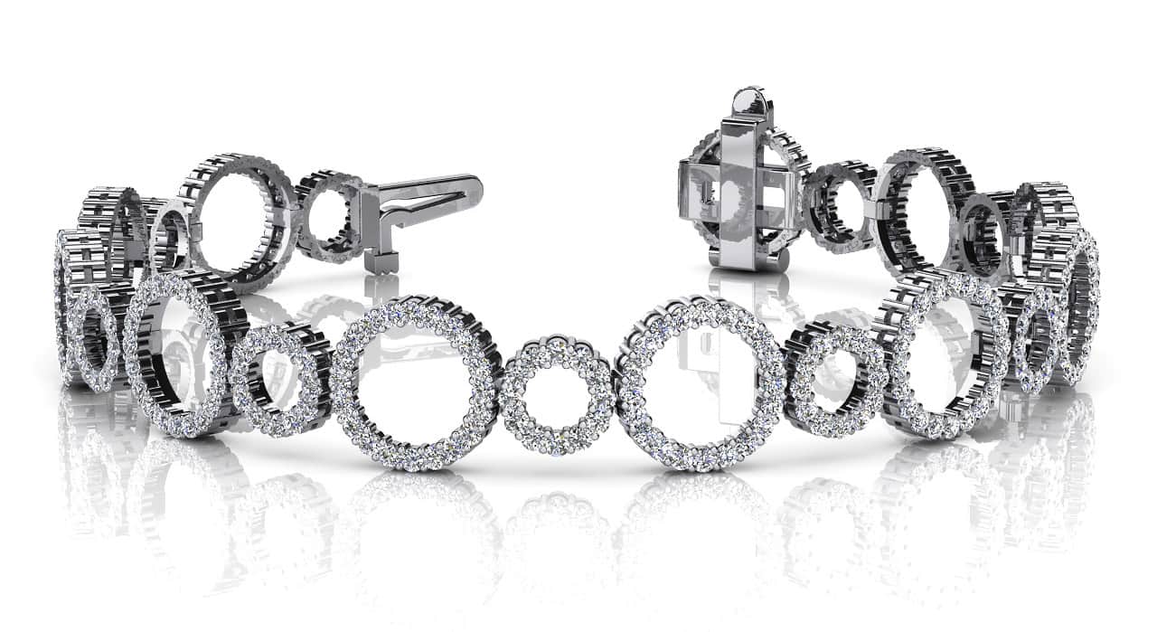 Alternating Diamond Circle Link Diamond Bracelet with 6.00 ct.(finished) 1.8mm - Image 5