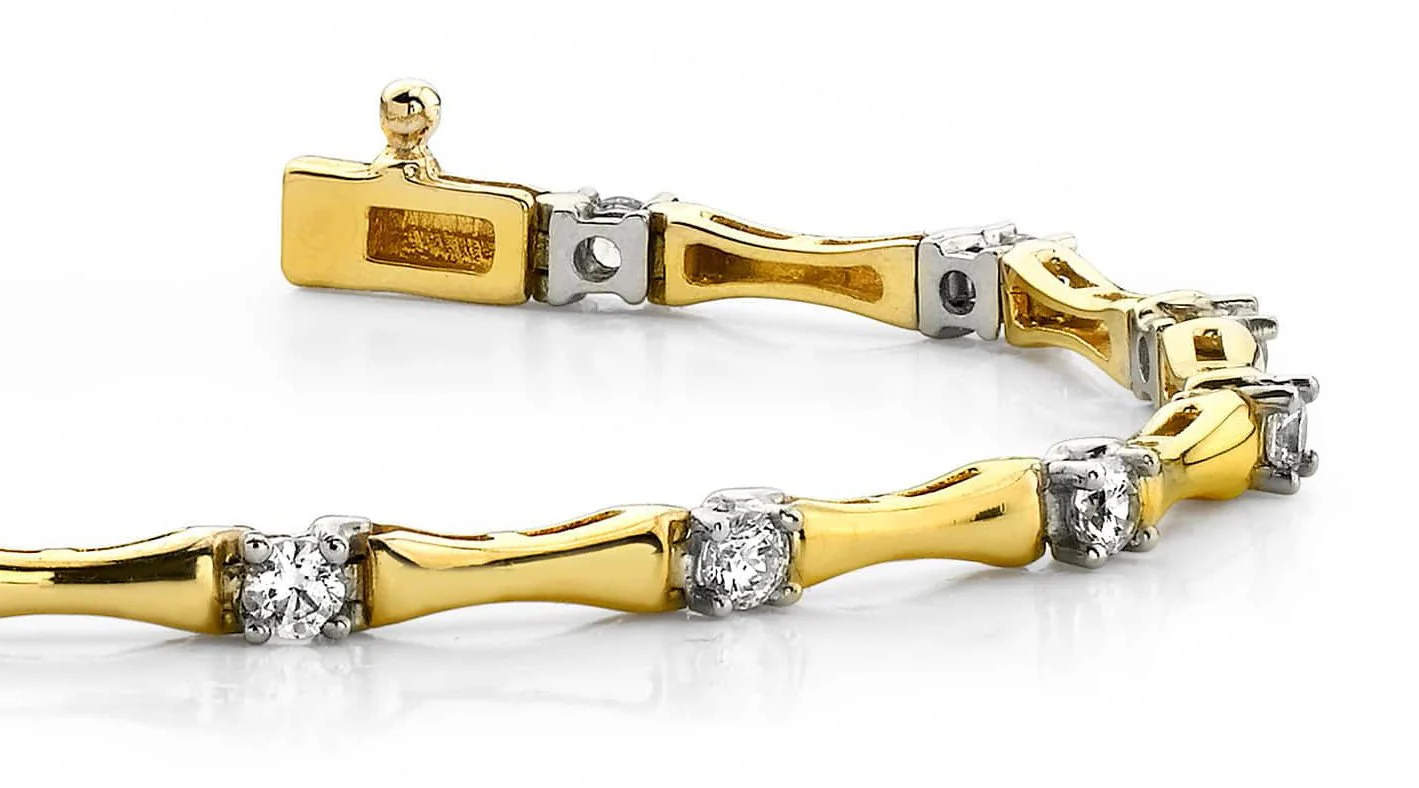 Alternating Diamond Column Diamond Bracelet with 1.01 ct.(finished) 2.75mm - Image 2