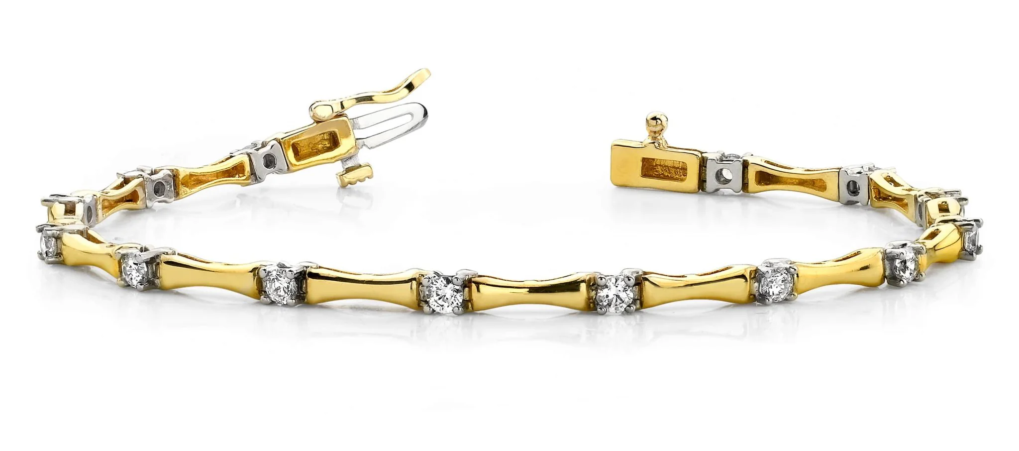 Alternating Diamond Column Diamond Bracelet with 1.47 ct.(finished) 3mm - Image 3
